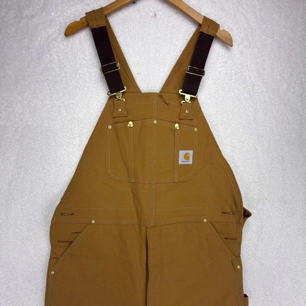Carhartt Traditional Duck Bibs Overalls Quilt Lined 40x34 R02 BRN Brown NOS NWT